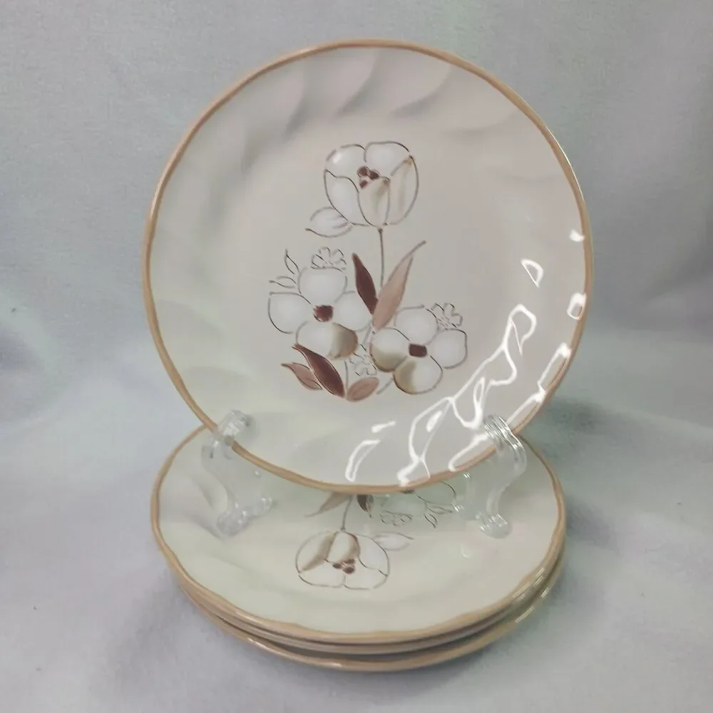 Sculptura Hearthside Stoneware Felicity 4 Salad Luncheon Plates 7.75